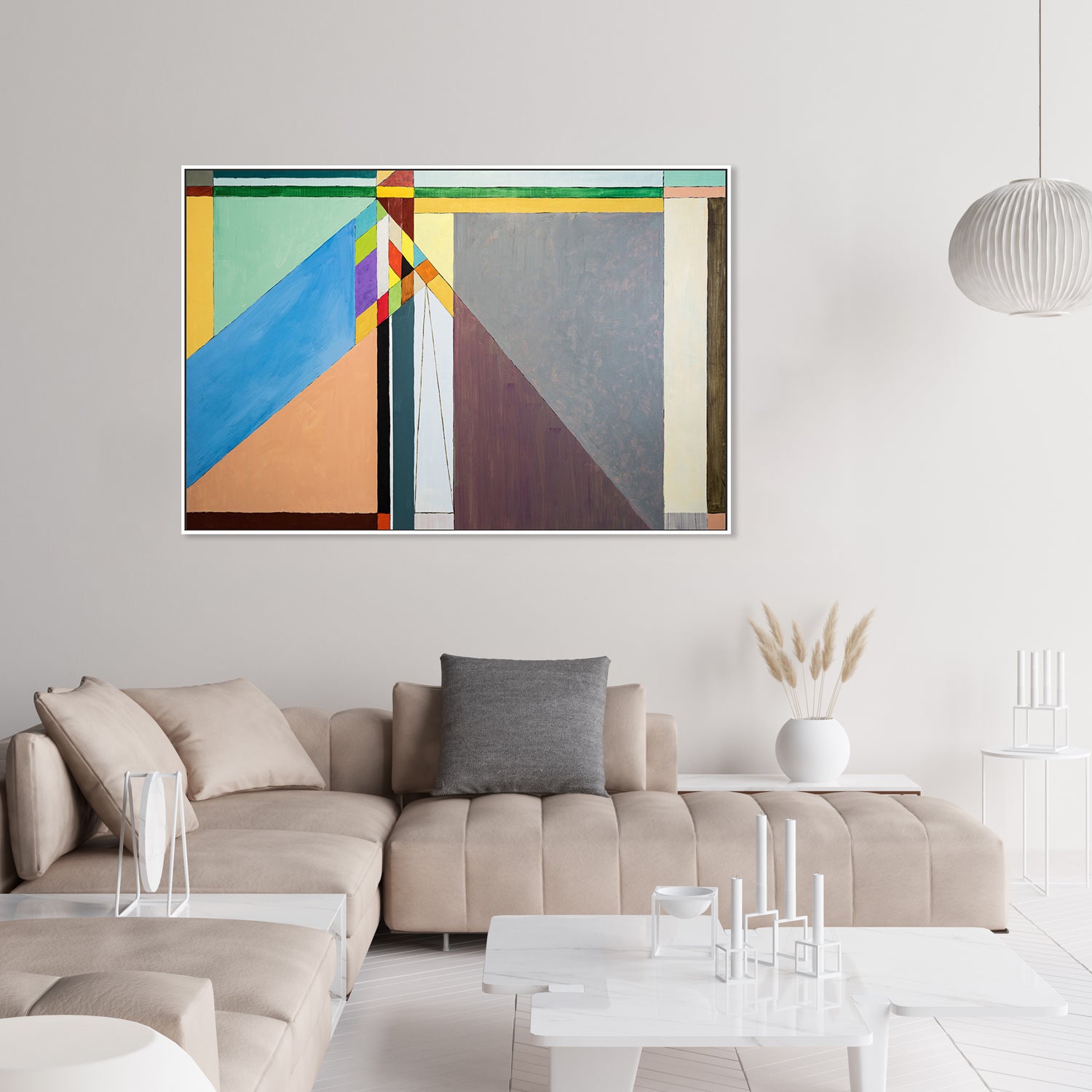 Coloured Angles, Style G, Hand-Painted Canvas