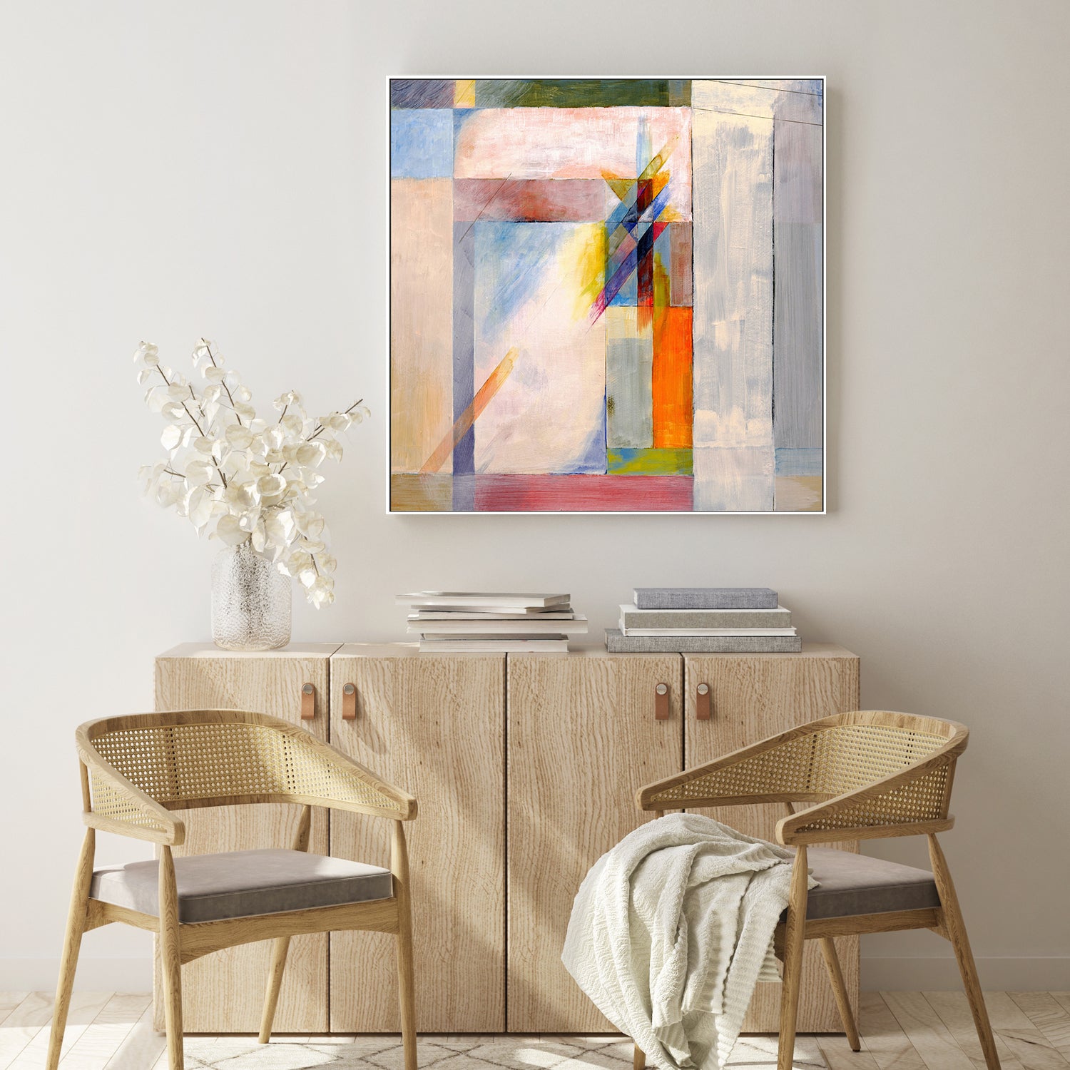 Coloured Angles, Style E, Hand-Painted Canvas