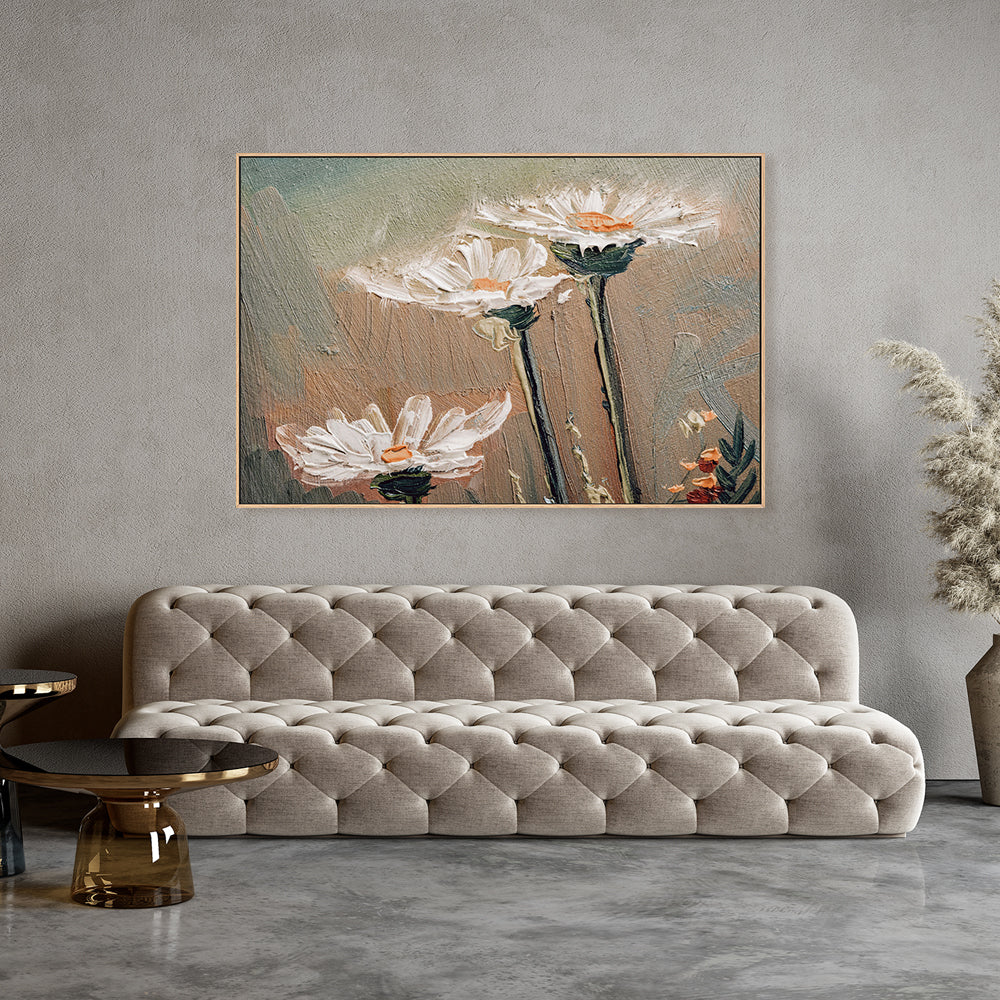 Daisy Gaze, Hand-Painted Canvas