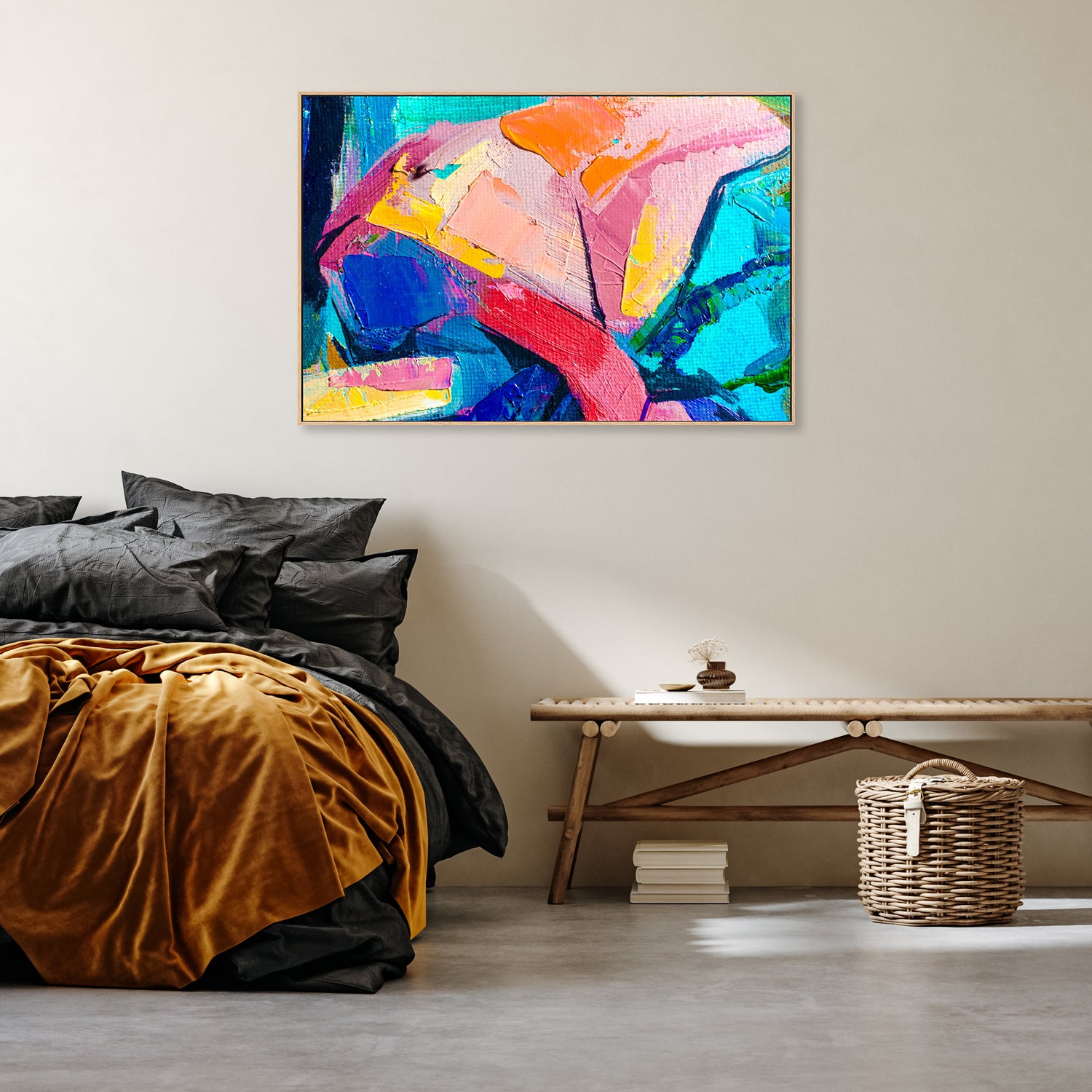 Curves of Colour, Hand-Painted Canvas