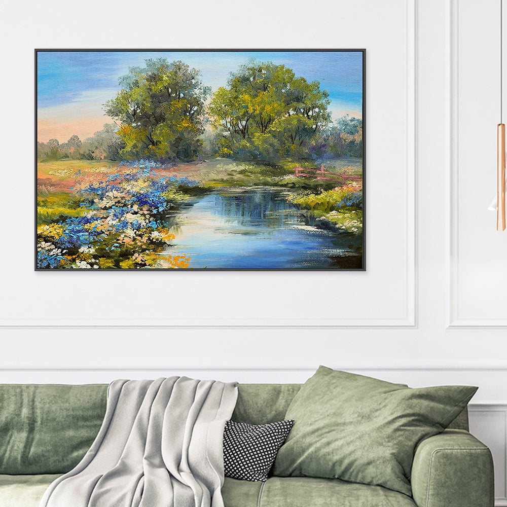 Lakeside Romance, Hand-Painted Canvas