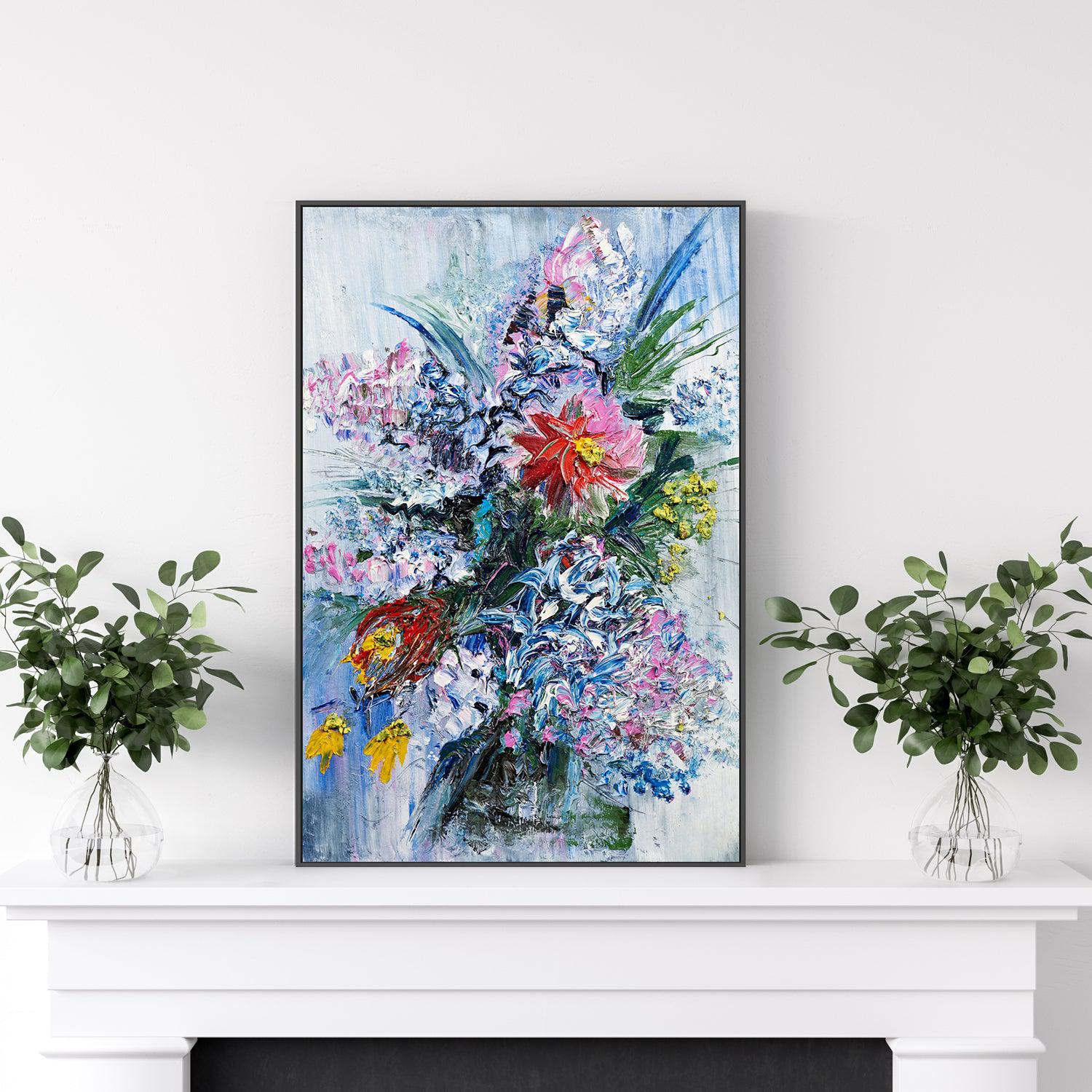 Flower Bouquet , Hand-painted Canvas