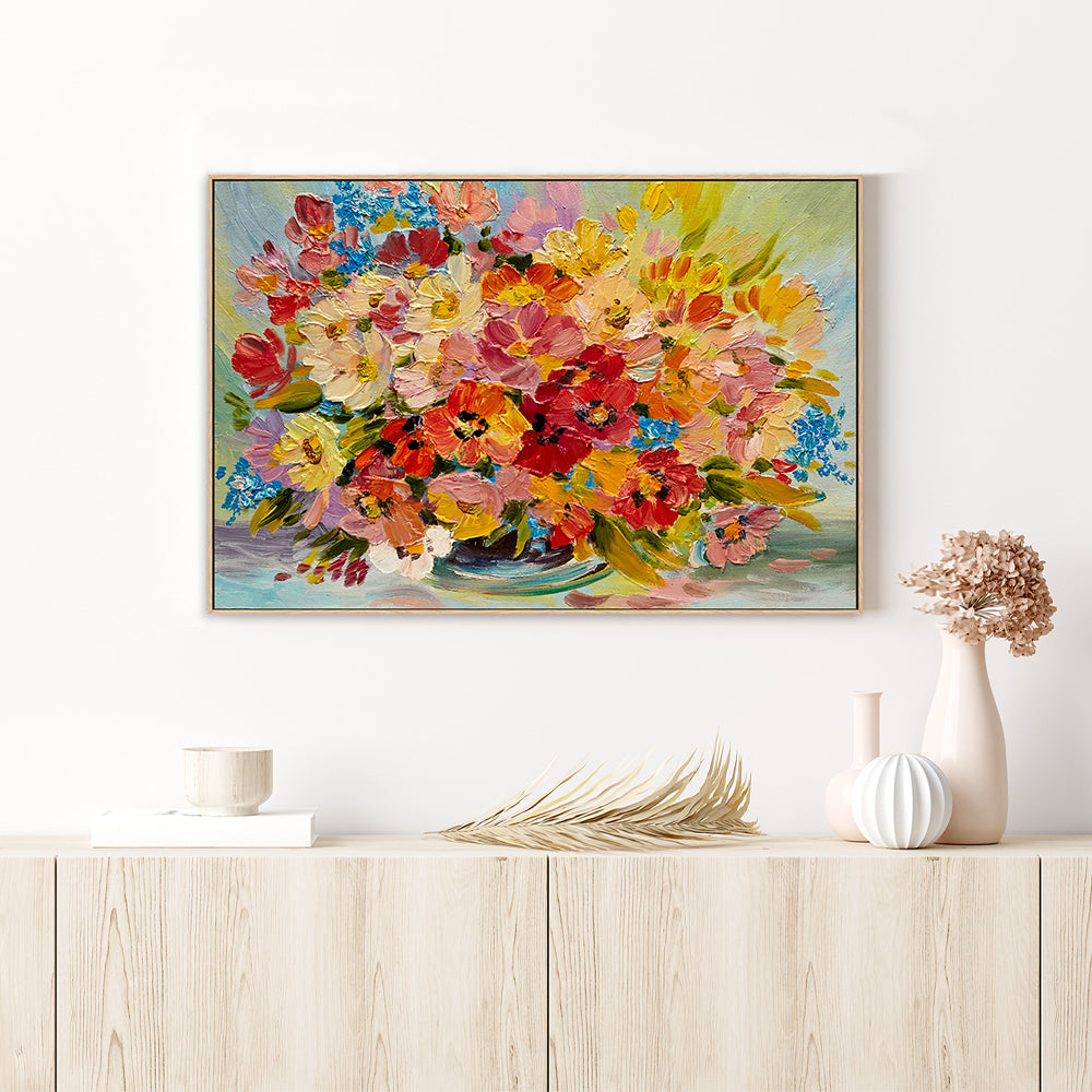 Rainbow Bouquet, Hand-Painted Canvas