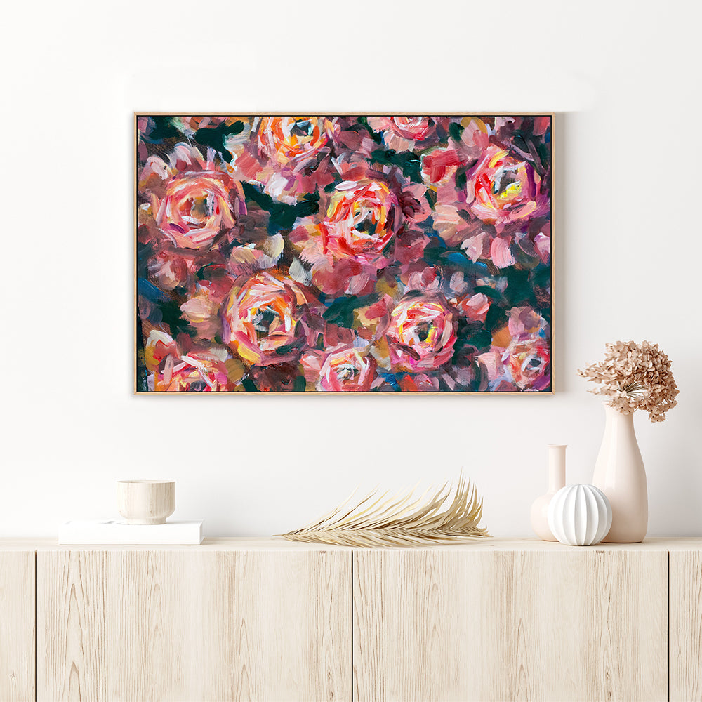 A Field of Roses, Style A, Hand-Painted Canvas