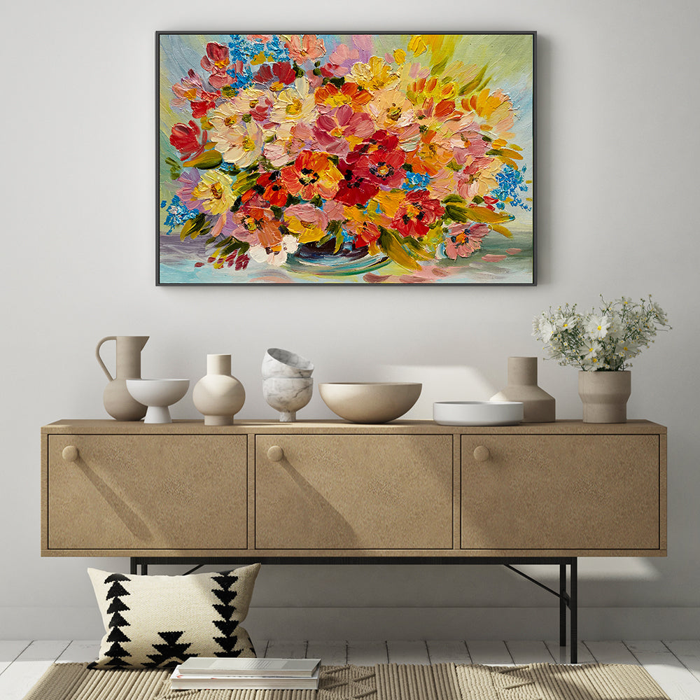 Rainbow Bouquet, Hand-Painted Canvas