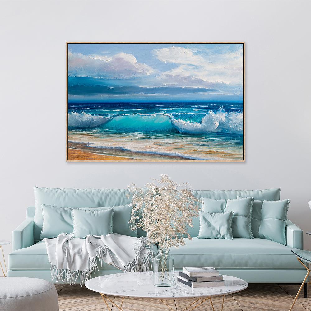 Crashing Waves , Hand-painted Canvas
