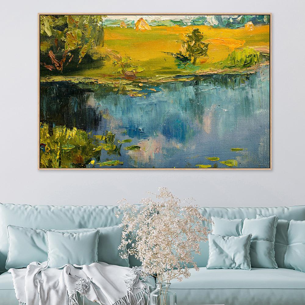 Lake Reflections , Hand-painted Canvas