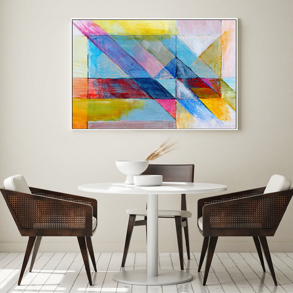Coloured Angles, Style B, Hand-Painted Canvas