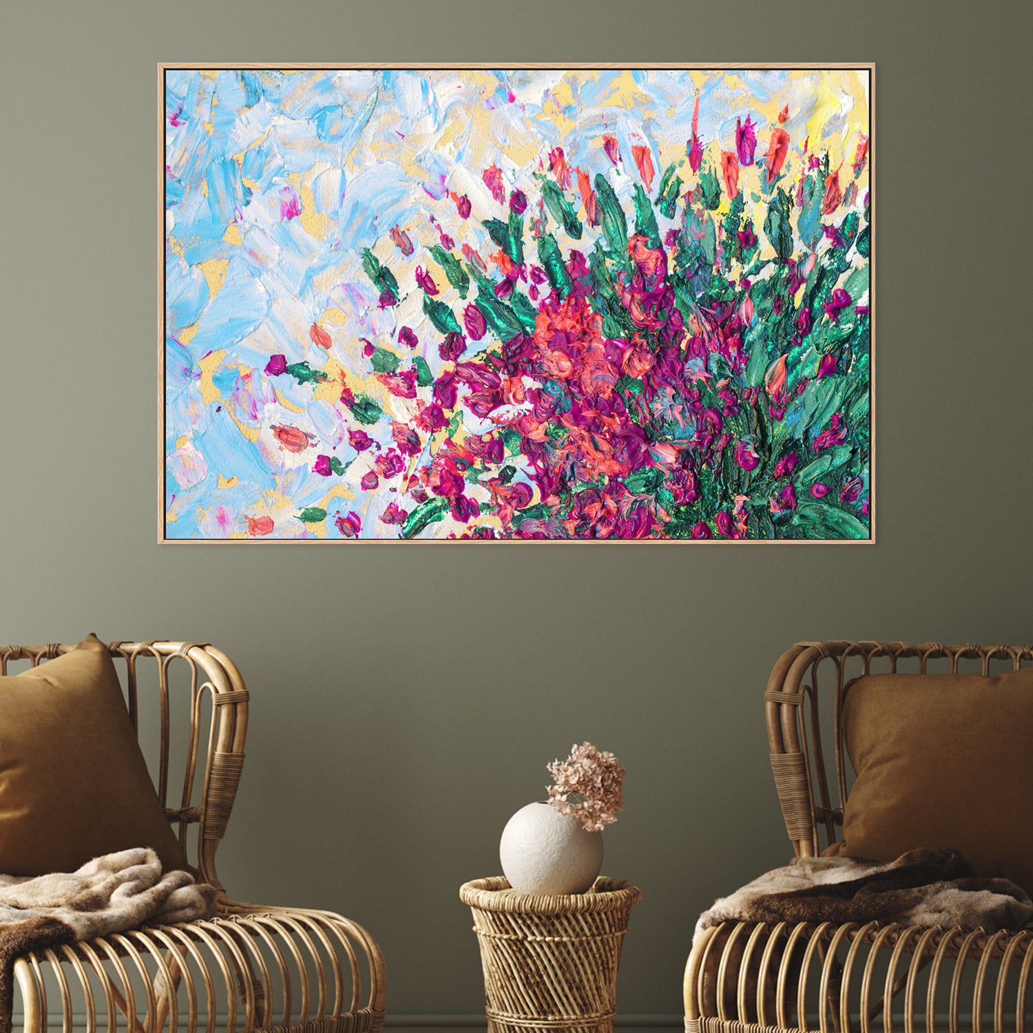 Blossoming Into The Wind, Hand-Painted Canvas