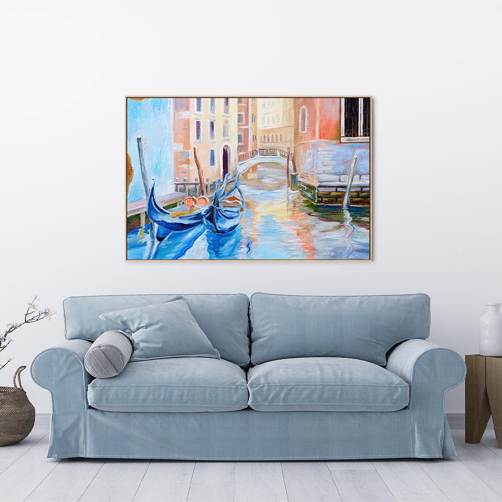Lovers Boats , Hand-painted Canvas