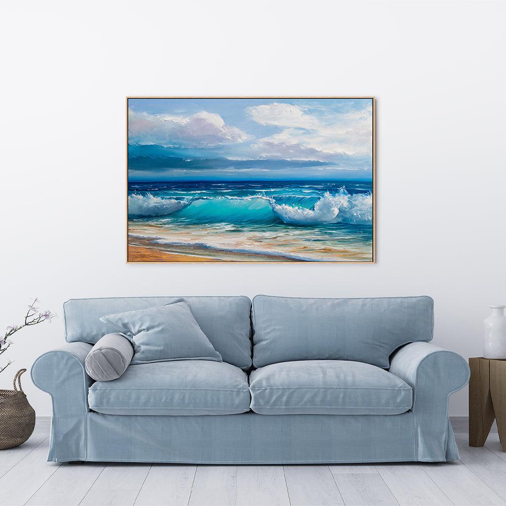 Crashing Waves , Hand-painted Canvas