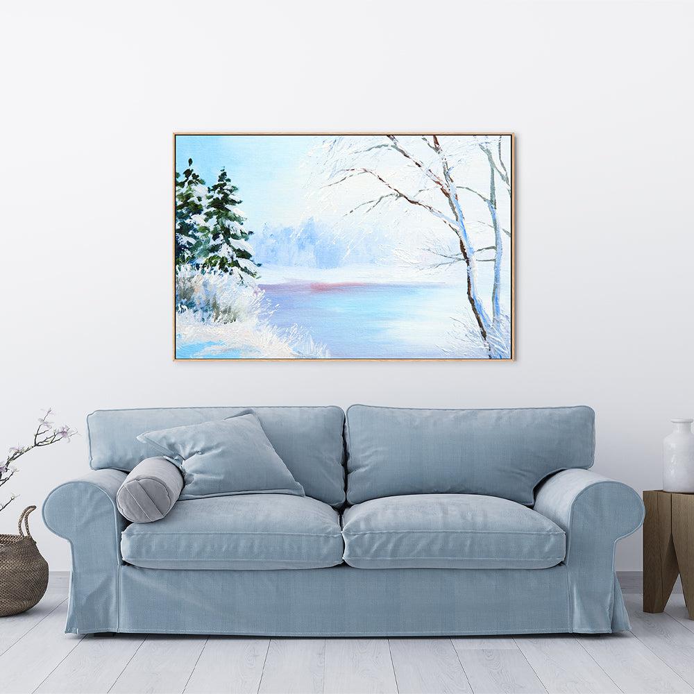 Forzen Lake , Hand-painted Canvas
