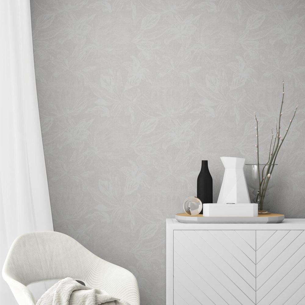 Linen Leaves Wallpaper