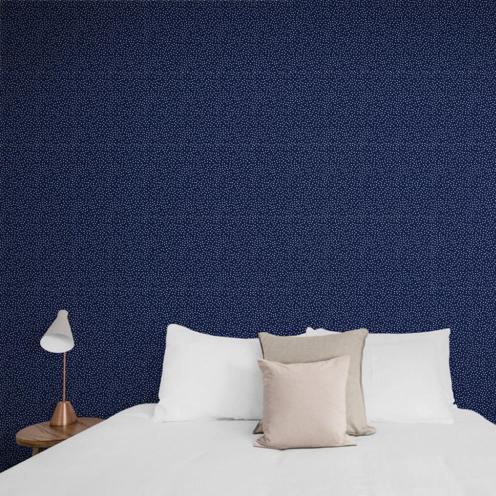 Navy And White Dots Wallpaper