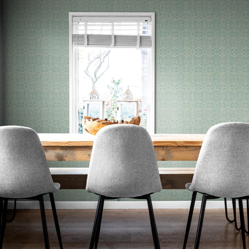 Mint Geometric Pattern-wallpaper-eco-friendly-easy-removal-GIOIA-WALL-ART