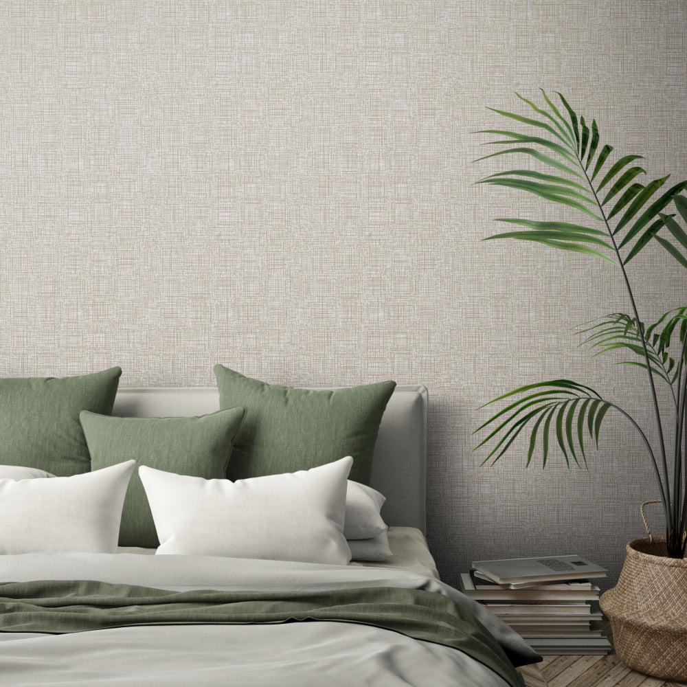 Beige Linen-wallpaper-eco-friendly-easy-removal-GIOIA-WALL-ART