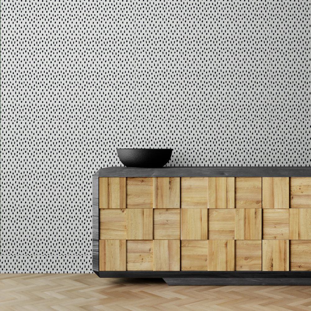 Black and White Dash, Style A-wallpaper-eco-friendly-easy-removal-GIOIA-WALL-ART
