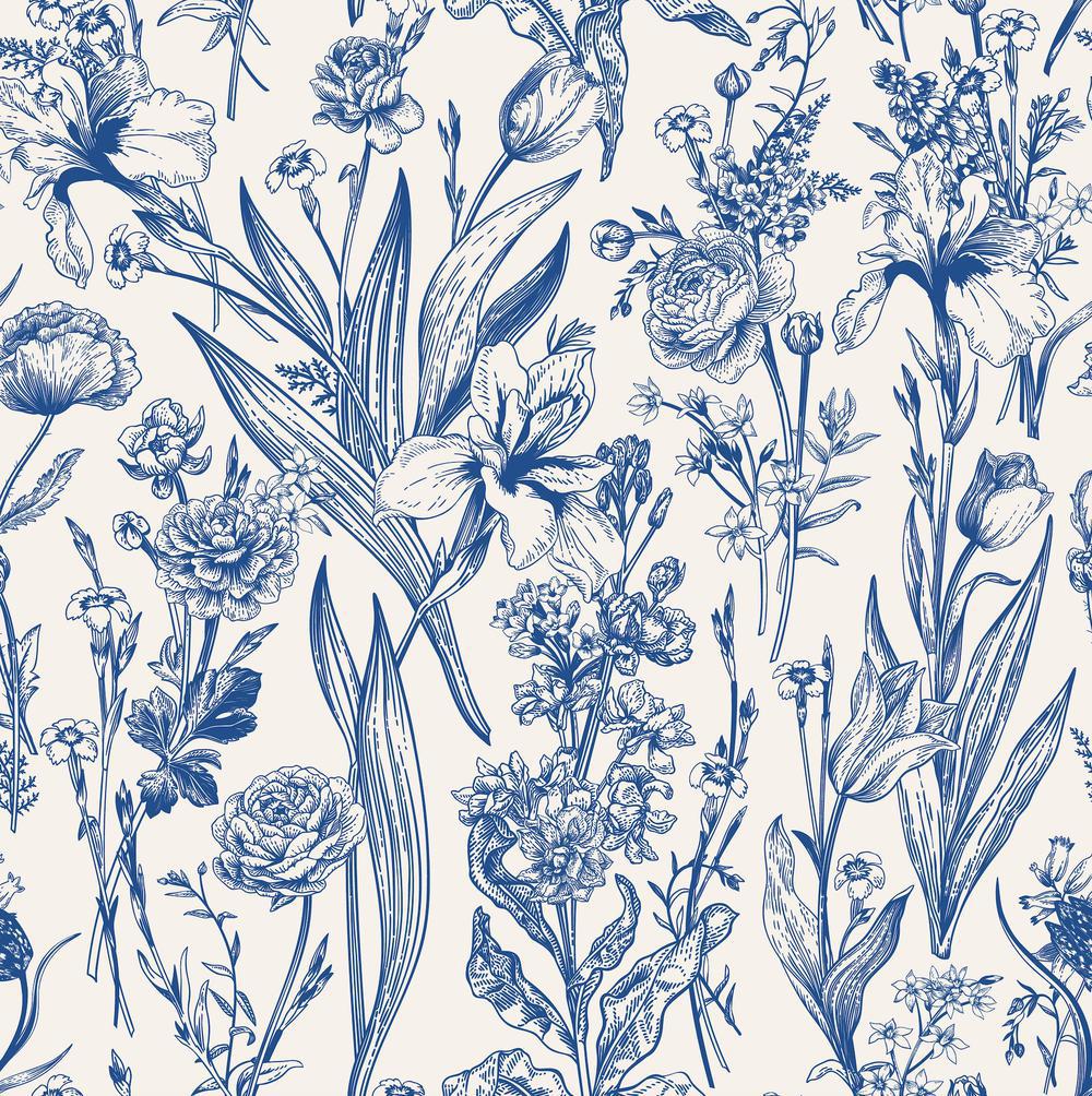 Vintage Blue Florals