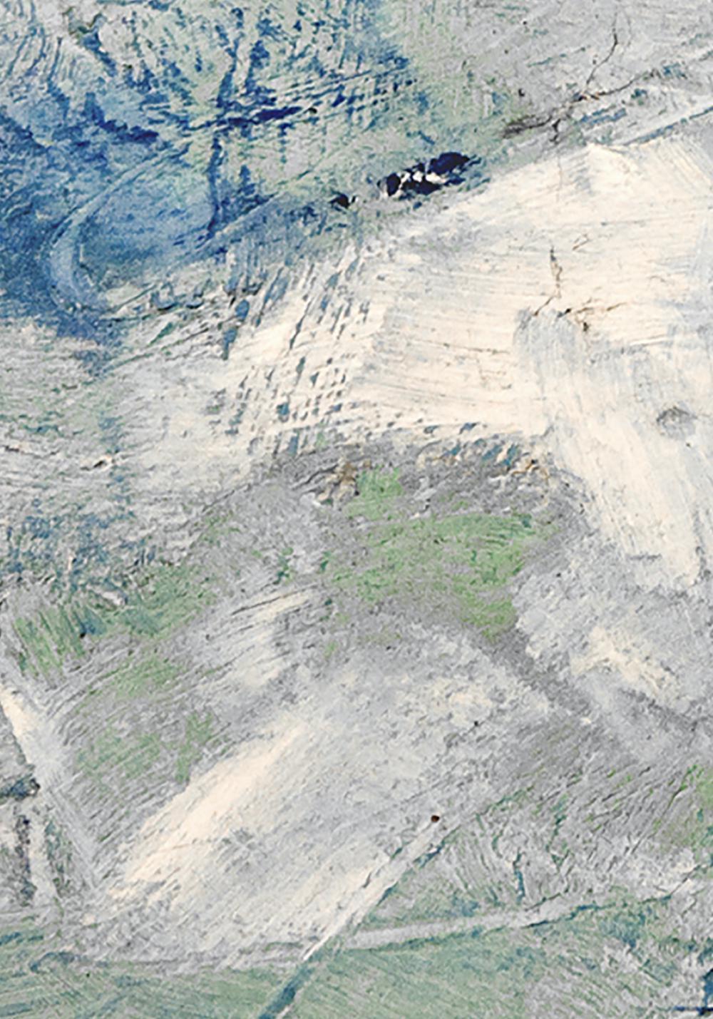 Blue and Green Skys, Abstract Art, Hand-painted Canvas-Framed-Canvas-Print-Poster-Gioia Wall Art