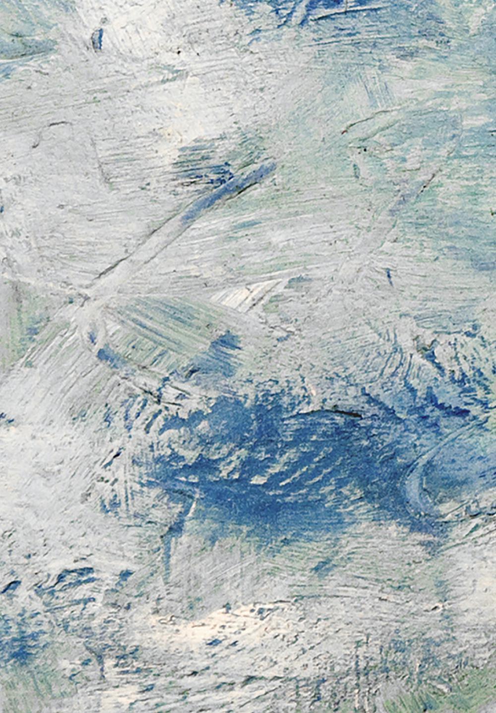 Blue and Green Skys, Abstract Art, Hand-painted Canvas-Framed-Canvas-Print-Poster-Gioia Wall Art