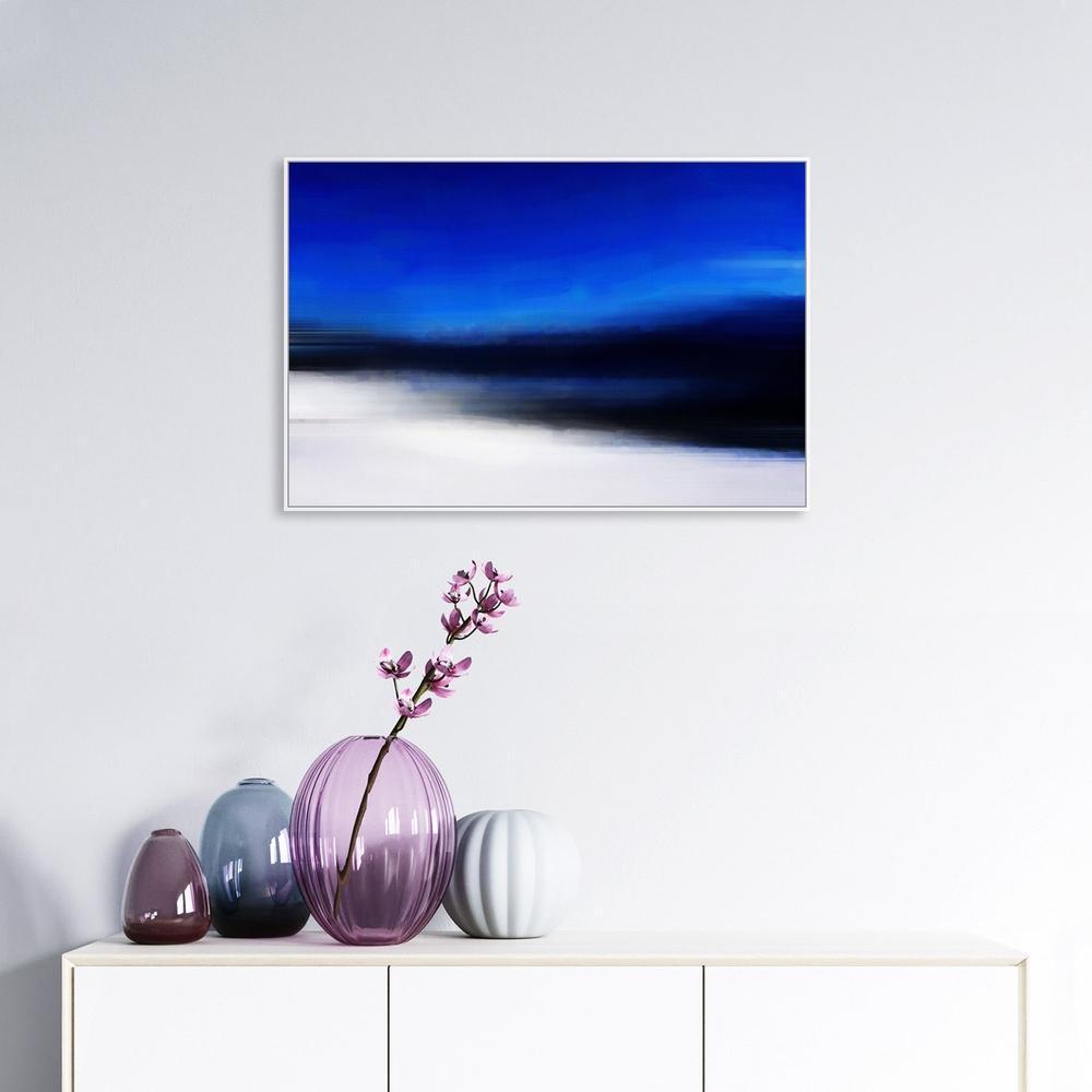 Deep Blue, Hand-painted Canvas-Framed-Canvas-Print-Poster-Gioia Wall Art