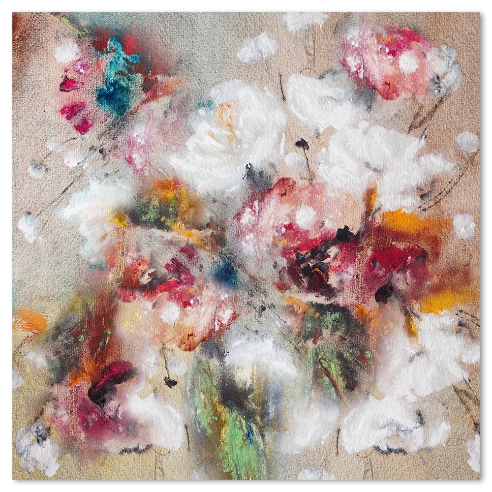 Flower Burst, Hand-painted Canvas-Framed-Canvas-Print-Poster-Gioia Wall Art