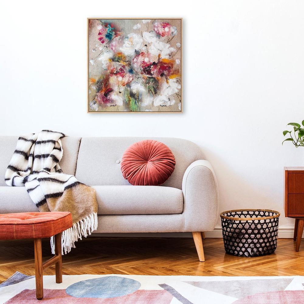 Flower Burst, Hand-painted Canvas-Framed-Canvas-Print-Poster-Gioia Wall Art