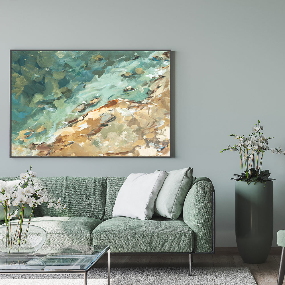 Hand Painted Canvas - Tan Yellow Orange Gold