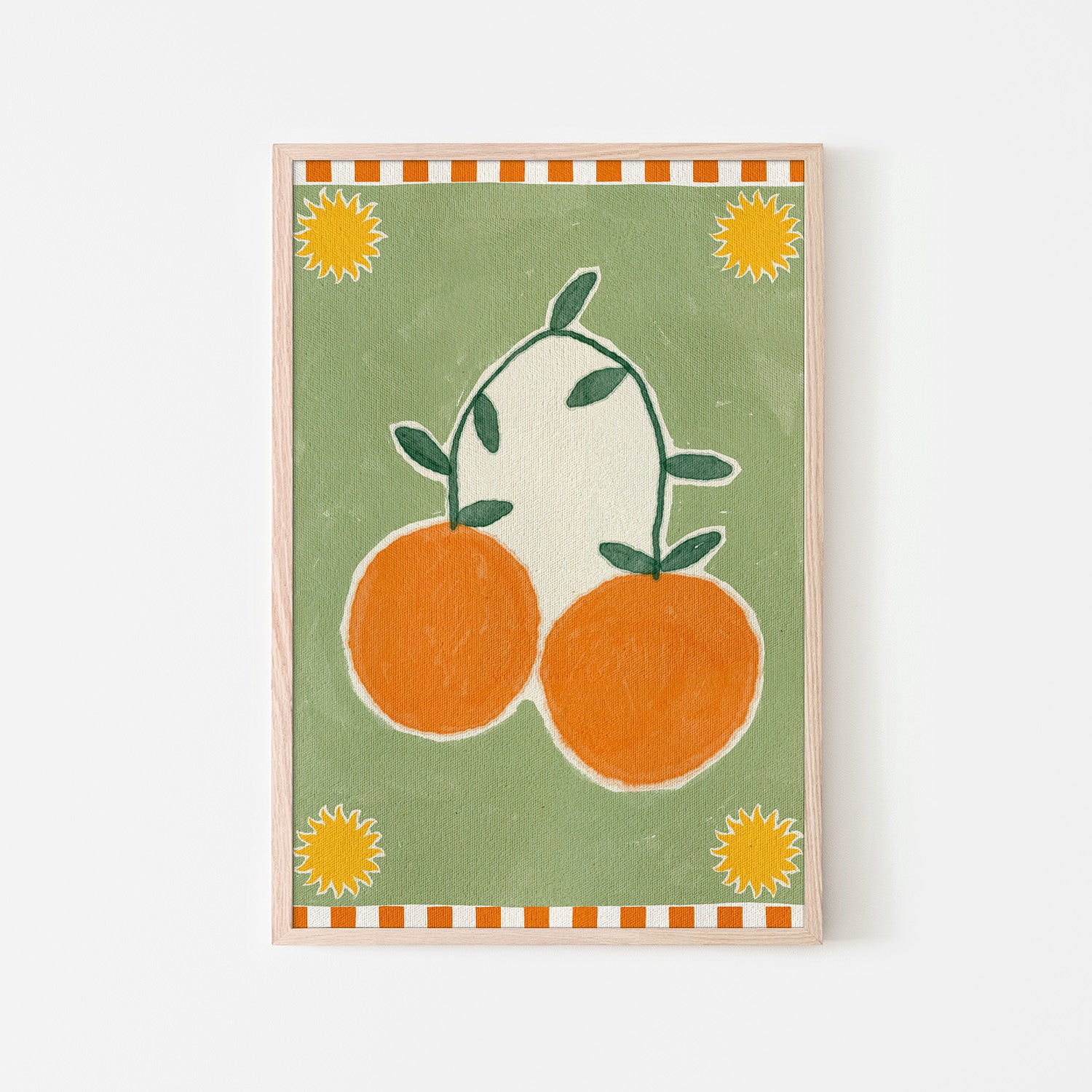 Orange Fruit On Green Background