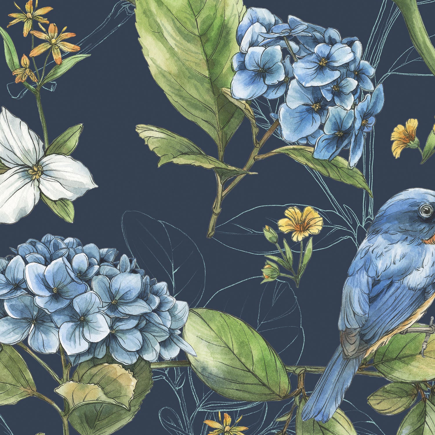 Blue Botanica Pattern IC