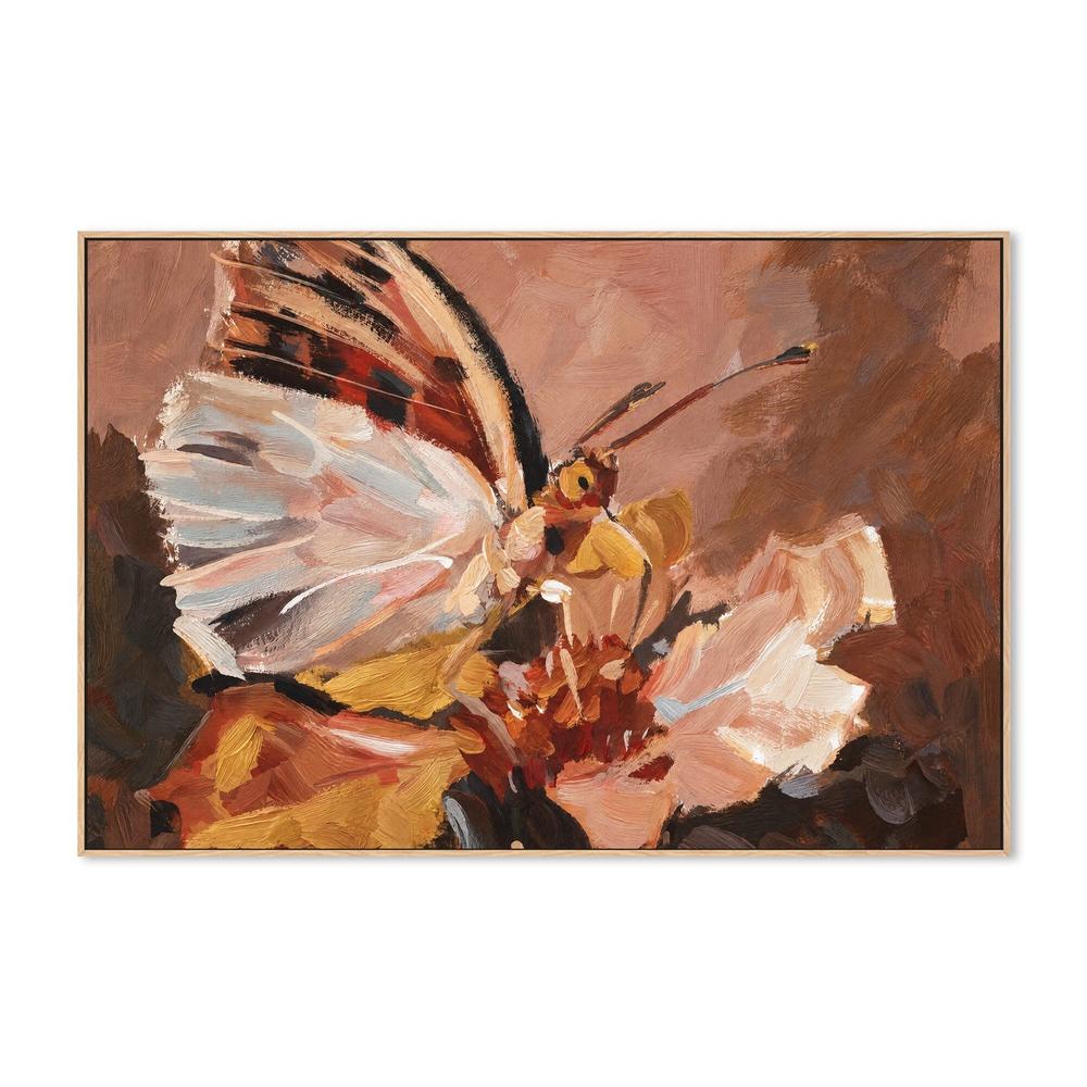 Butterfly on Petal, hand-painted canvas
