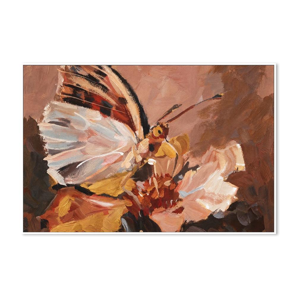 Butterfly on Petal, hand-painted canvas