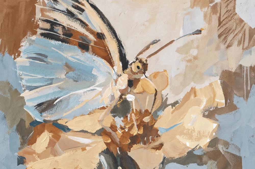 Blue Wing Reverie, hand-painted canvas