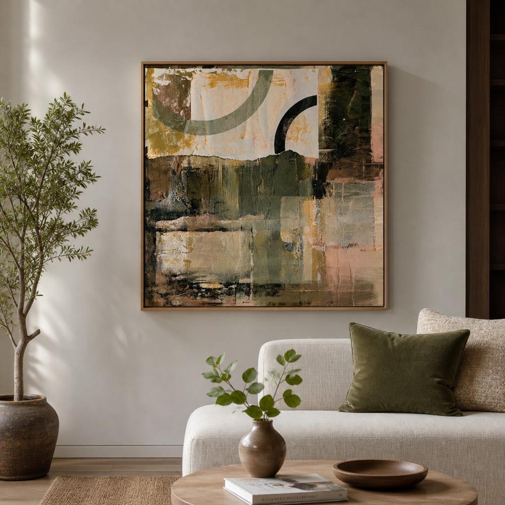 Olive Arcs, hand-painted canvas