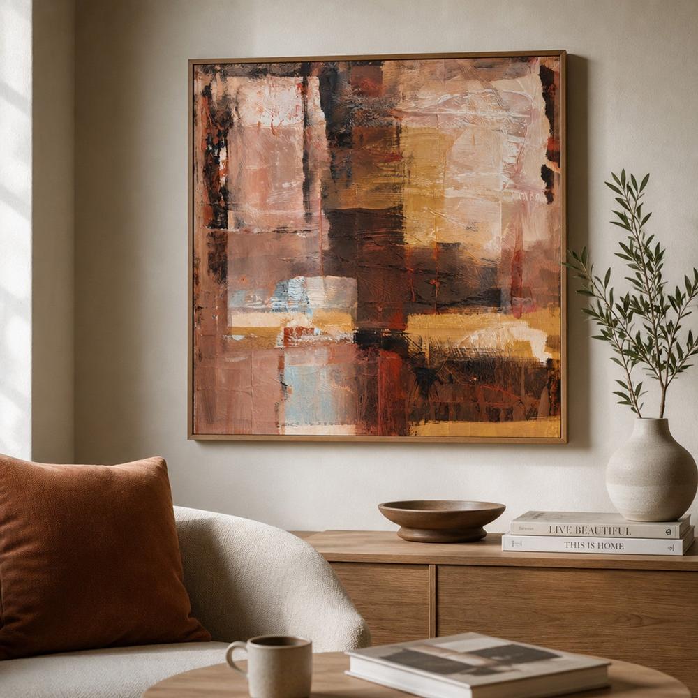 Terracotta Layers, hand-painted canvas