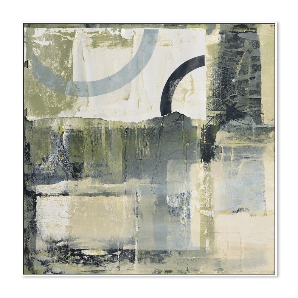 Sage Arcs, hand-painted canvas