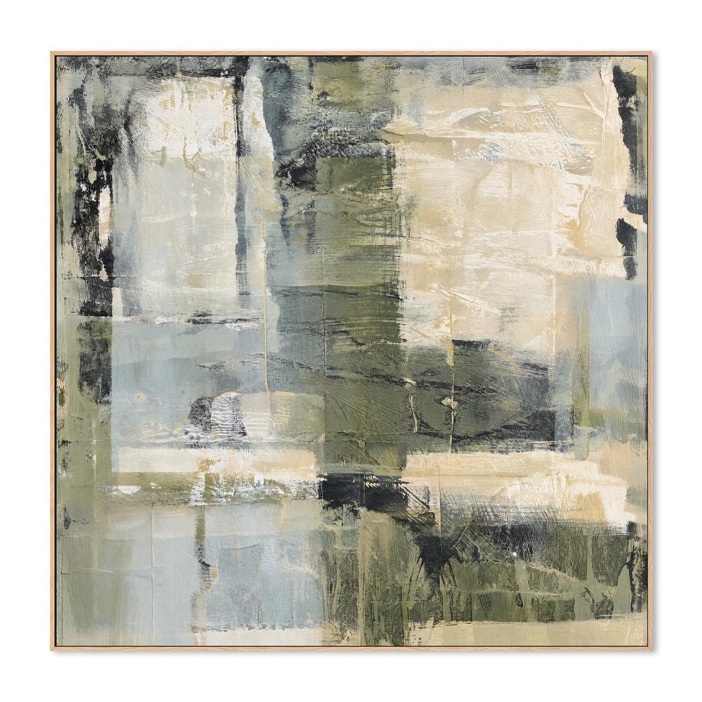 Sage and Ivory Layers, hand-painted canvas