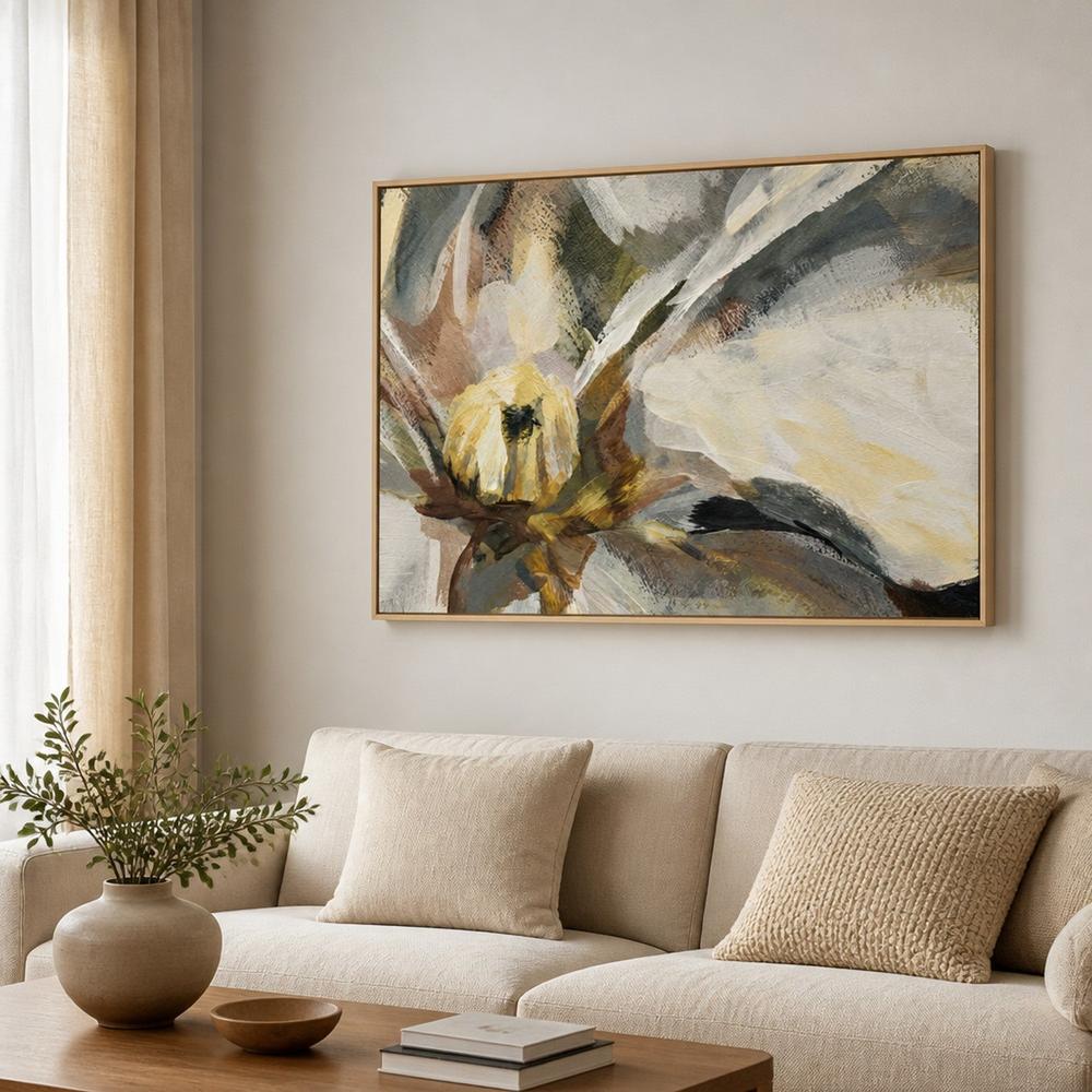 Ivory Petal Prelude, hand-painted canvas