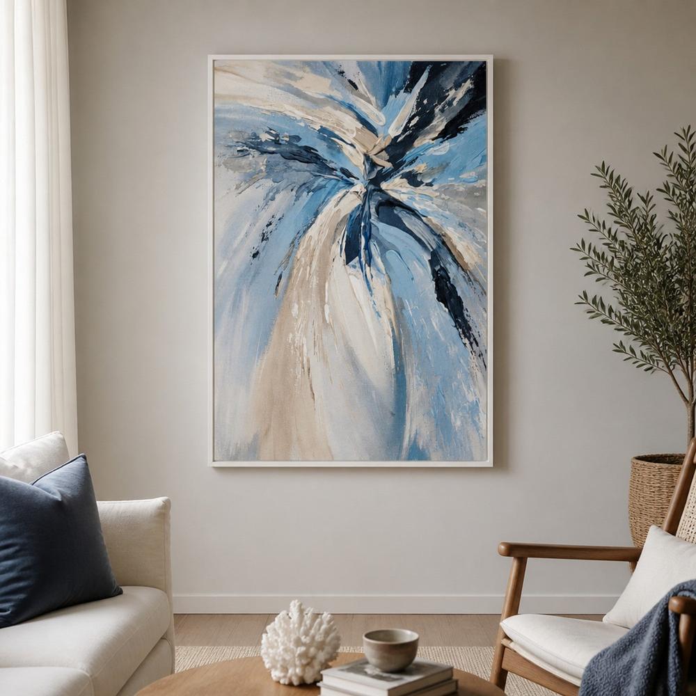 Blue Radiance, hand-painted canvas