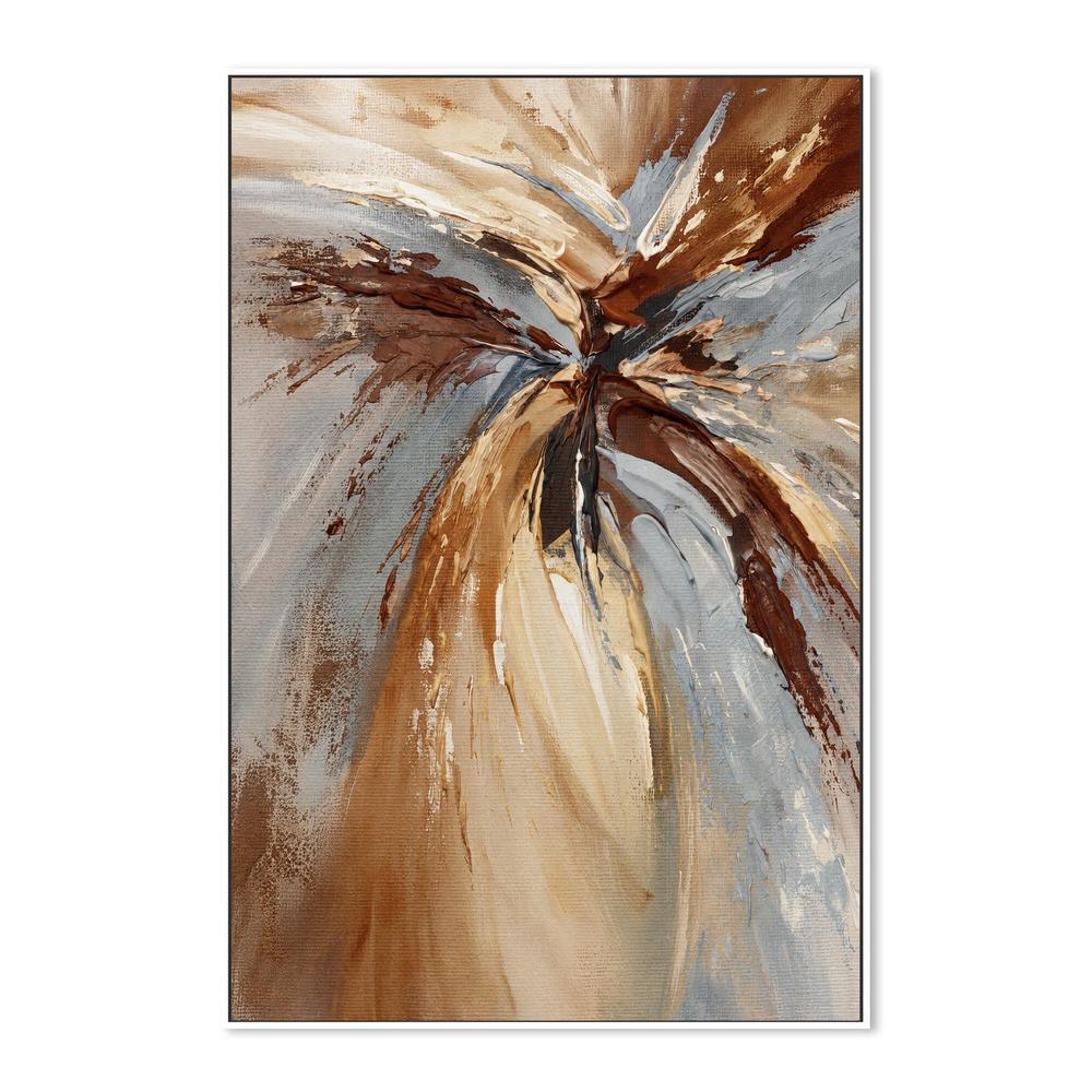Ochre and Blue Radiance, hand-painted canvas