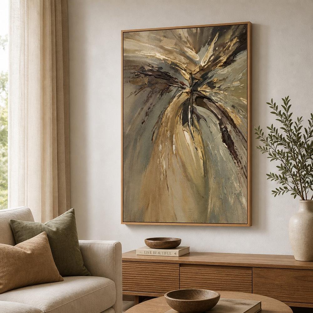 Olive Radiance, hand-painted canvas