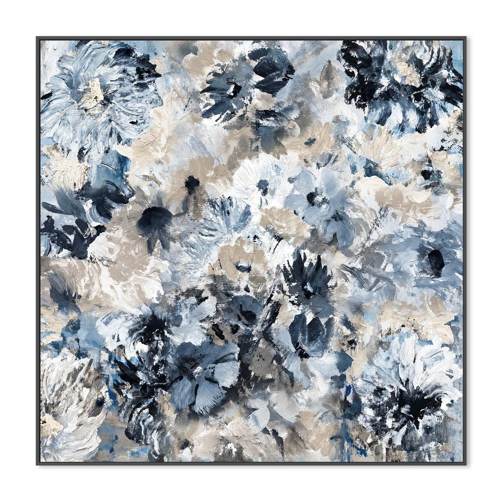 Indigo Garden Tapestry, hand-painted canvas