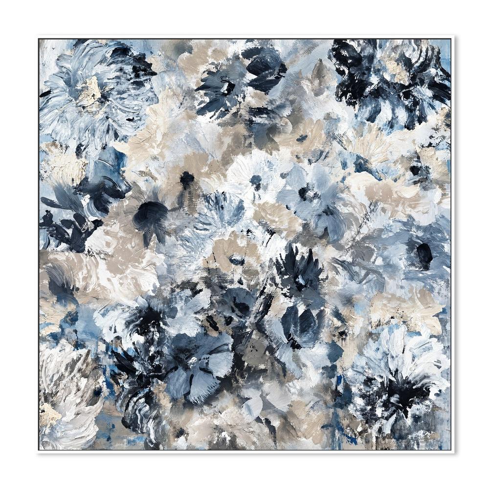 Indigo Garden Tapestry, hand-painted canvas