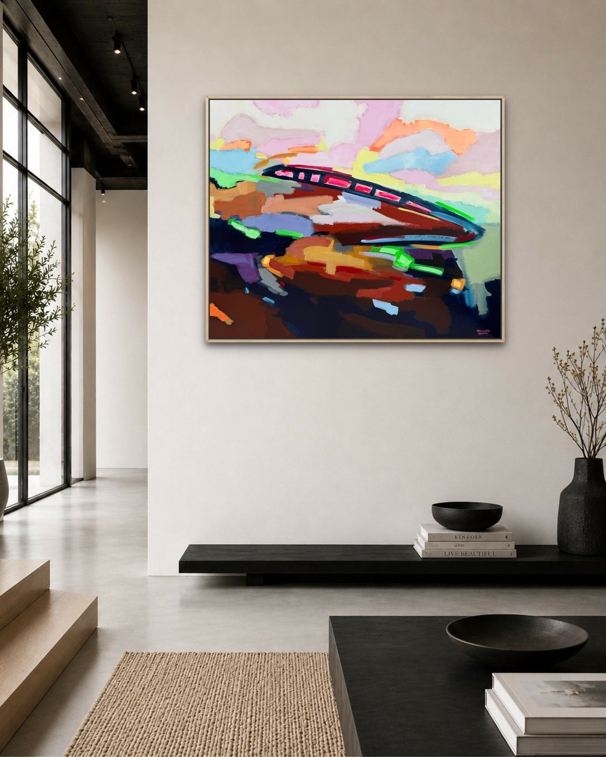 Bullet Train Blast. Original hand-painted artwork by Meredith Howse.