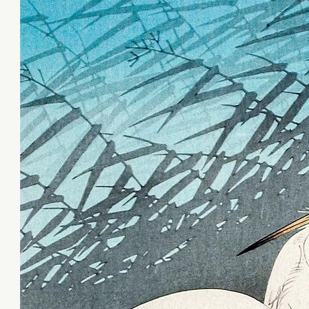 Egrets and Reeds In Moonlight (1926) Boarder