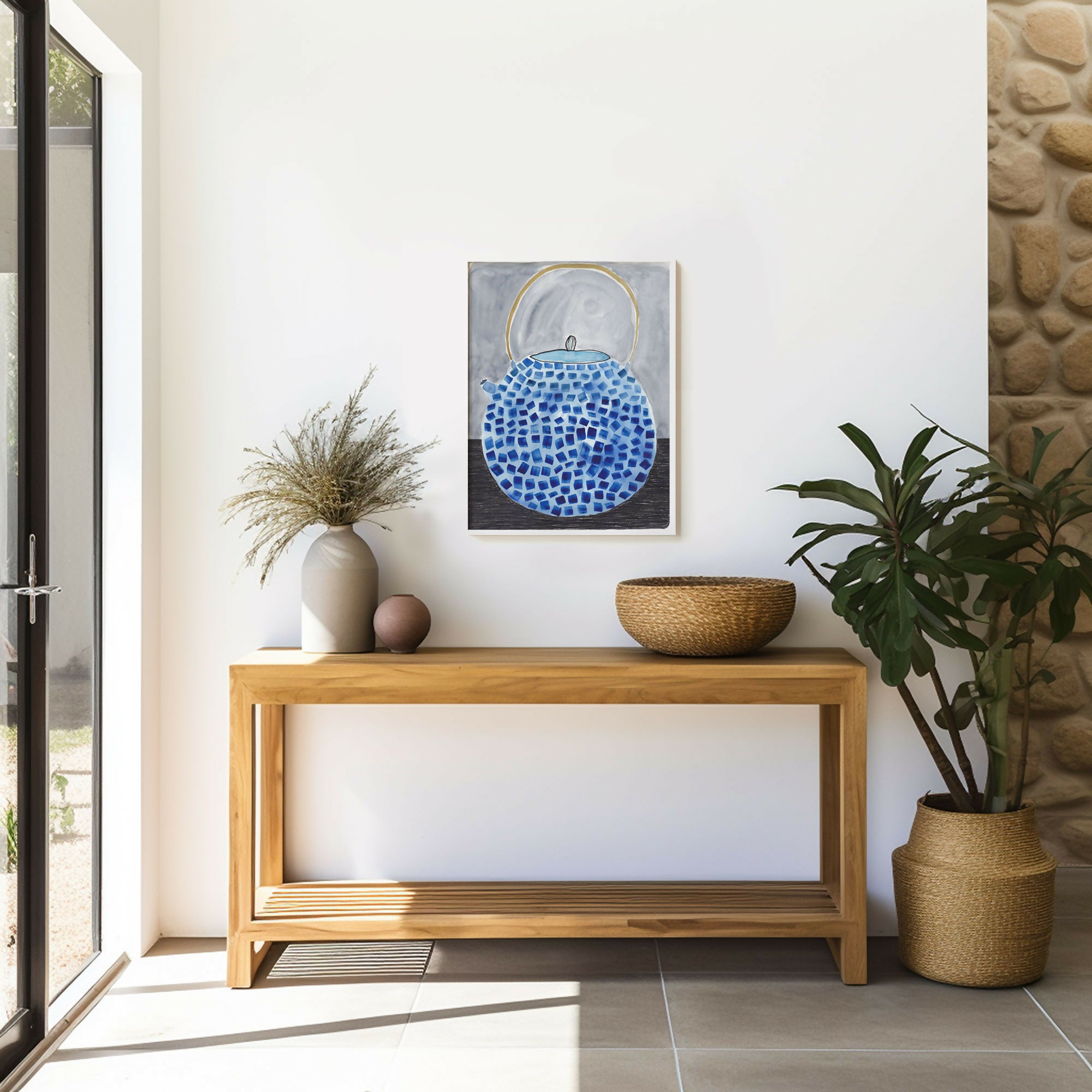 Teaware in Blue - Teapot - Original Artwork