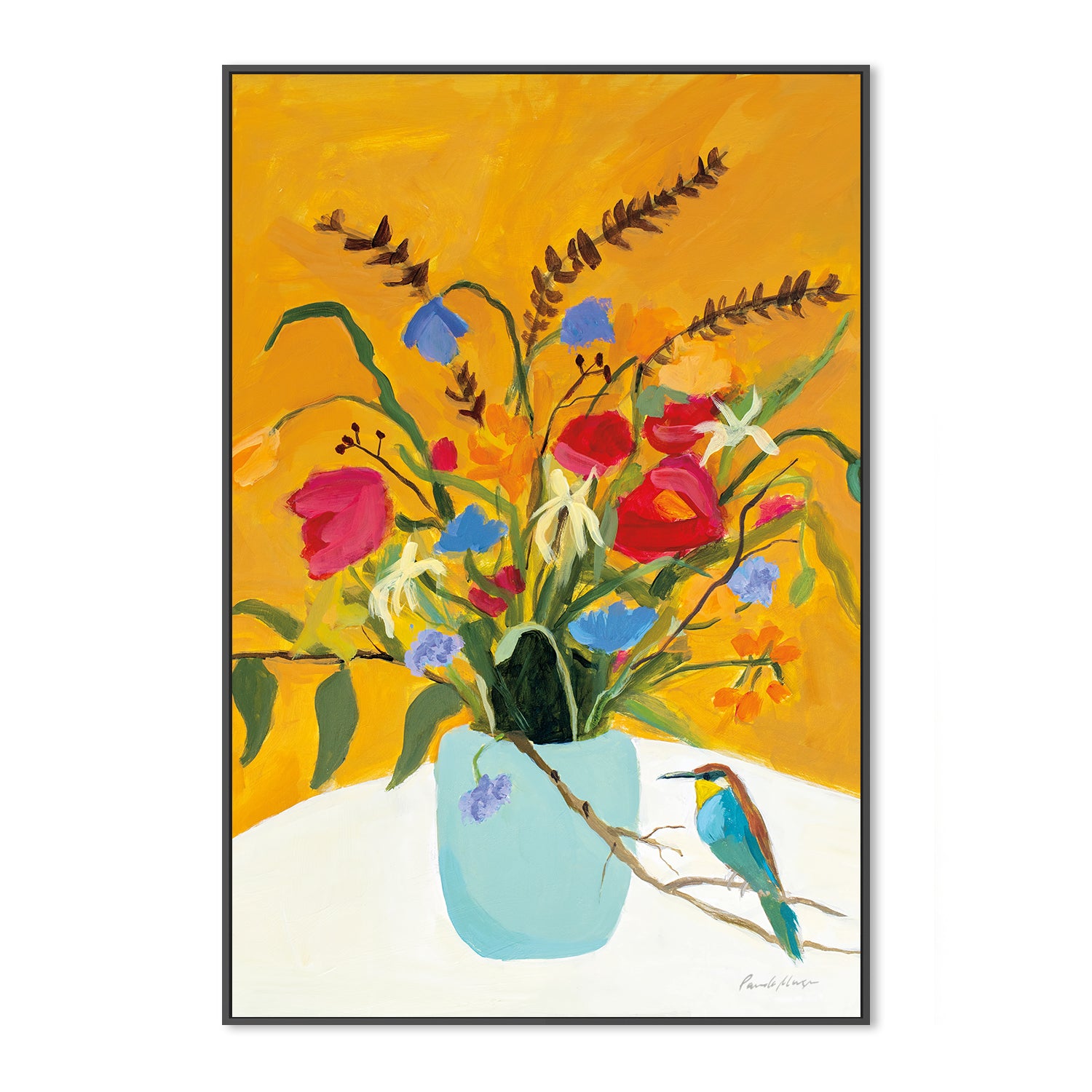 Fall Floral With Bird