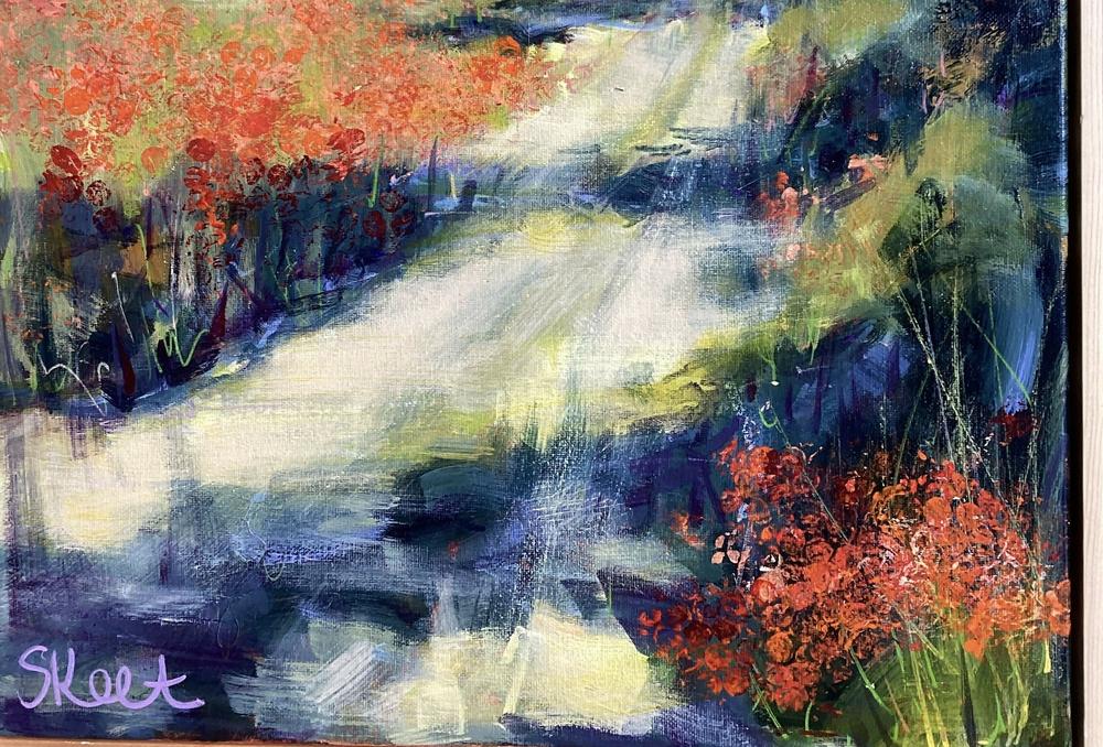 A Field Of Flowers-by-Claire Skeet-original art-Gioia