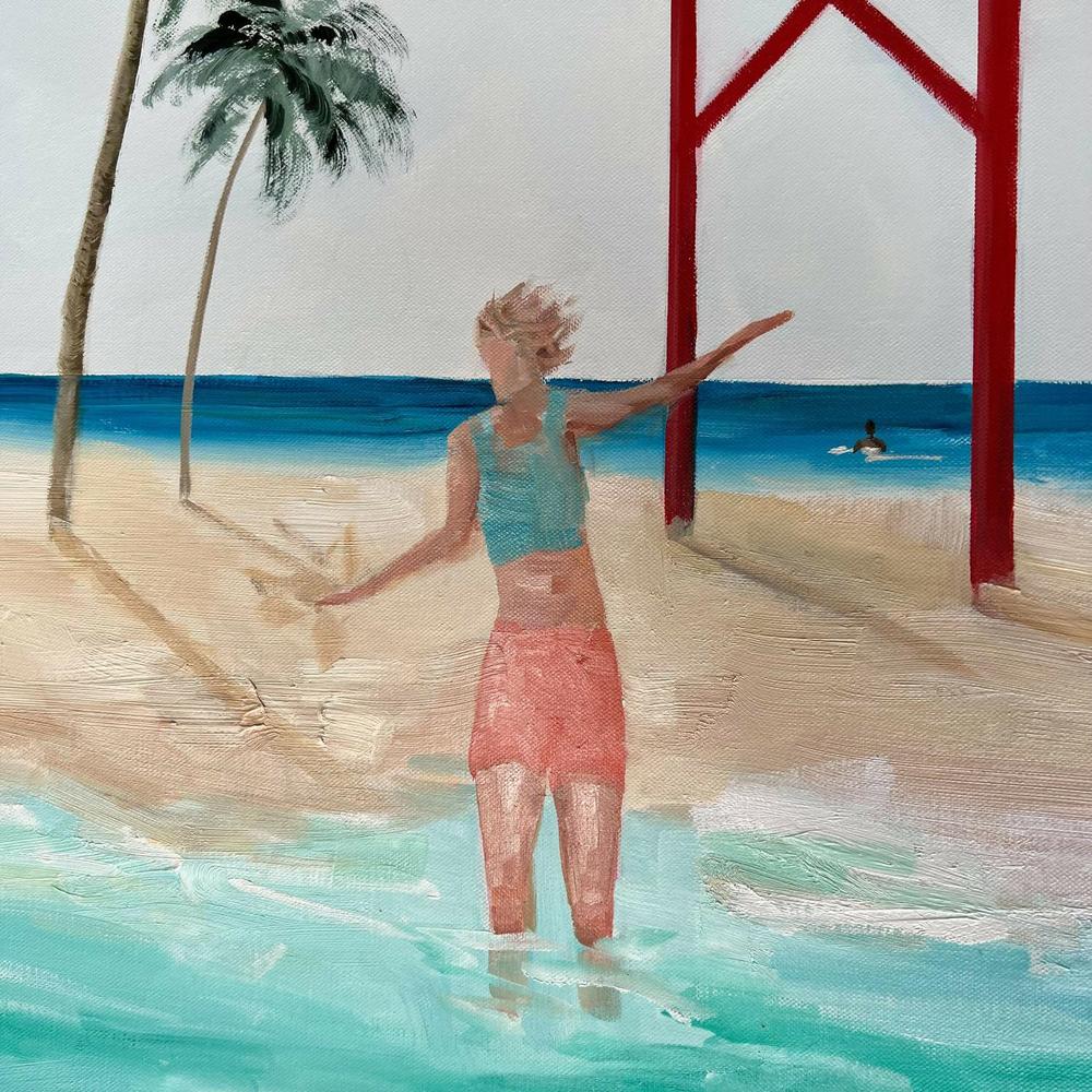 A Little Dip In The Ocean, Original Hand-Painted Canvas By Meredith Howse-by-Meredith Howse-original art-Gioia