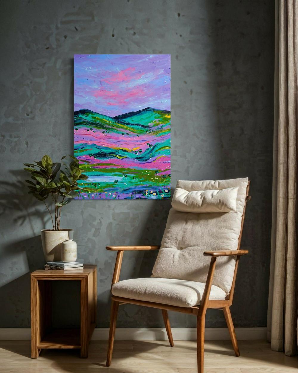 A View Called Happiness , Original Artwork-by-Elle Pervez-original art-Gioia